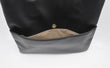 Load image into Gallery viewer, Black leather tote bag with back pocket magnetic closure
