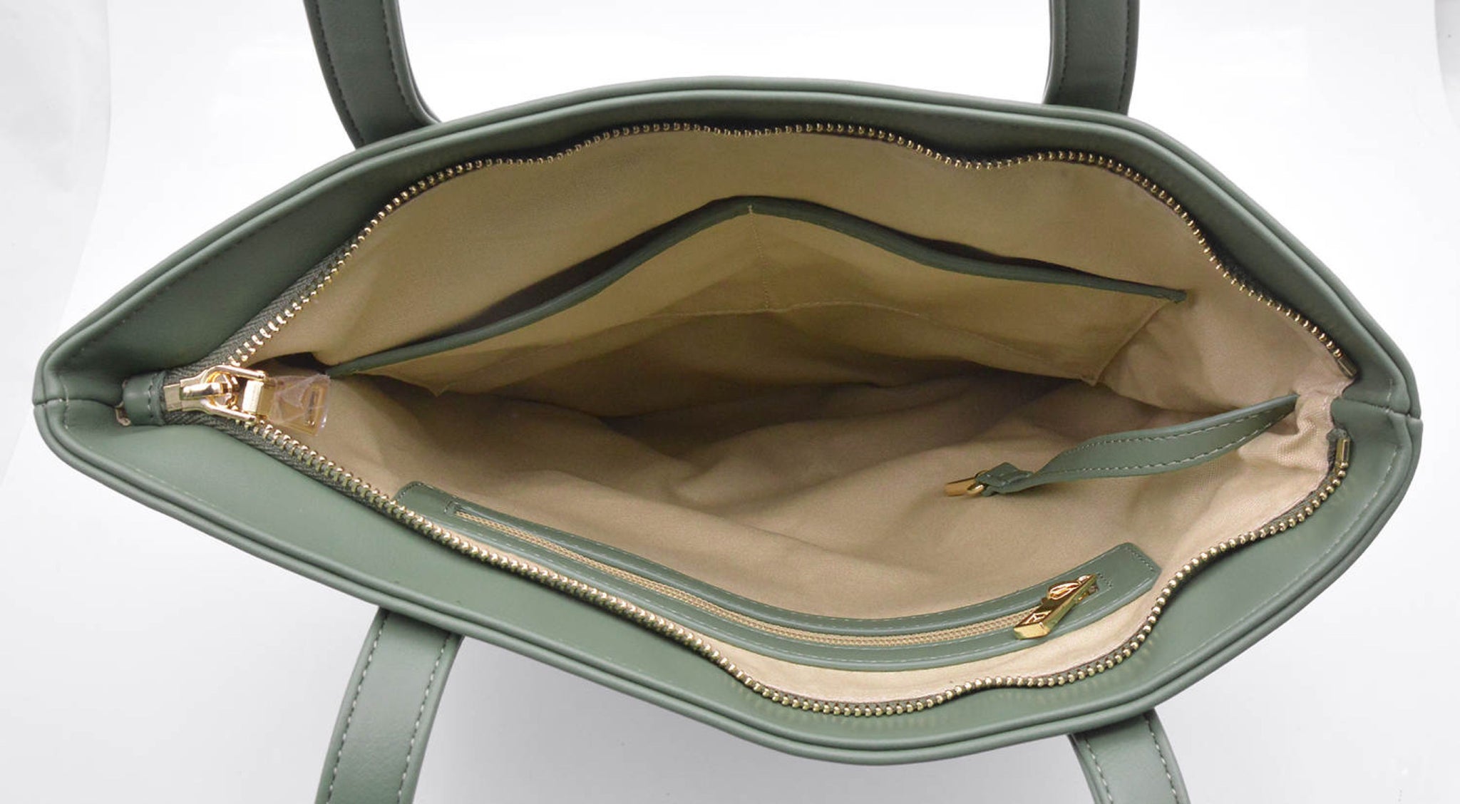 Johanna Tote Bag, Recycled Woven Vegan Leather - Green Vegan Bags Nude