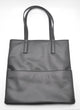 Load image into Gallery viewer, Black vegan leather tote bag with back pocket
