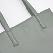 Load image into Gallery viewer, Green vegan leather tote bag with zipper
